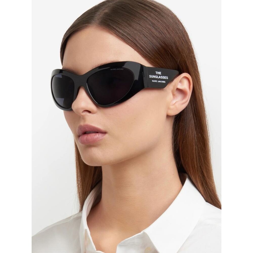 New! MARC JACOBS MARC 773/S 807/IR Women's Black Cat-Eye Sunglasses, Authentic
